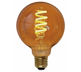 Freelight LED-Beleuchtung  LED Fadenlampe Globe 8W Glühwendel dimmbar 95mm Gold
