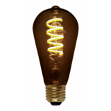 Freelight LED-Beleuchtung  Edison 8W LED Fadenlampe Glühwendel dimmbar 64mm Rauch