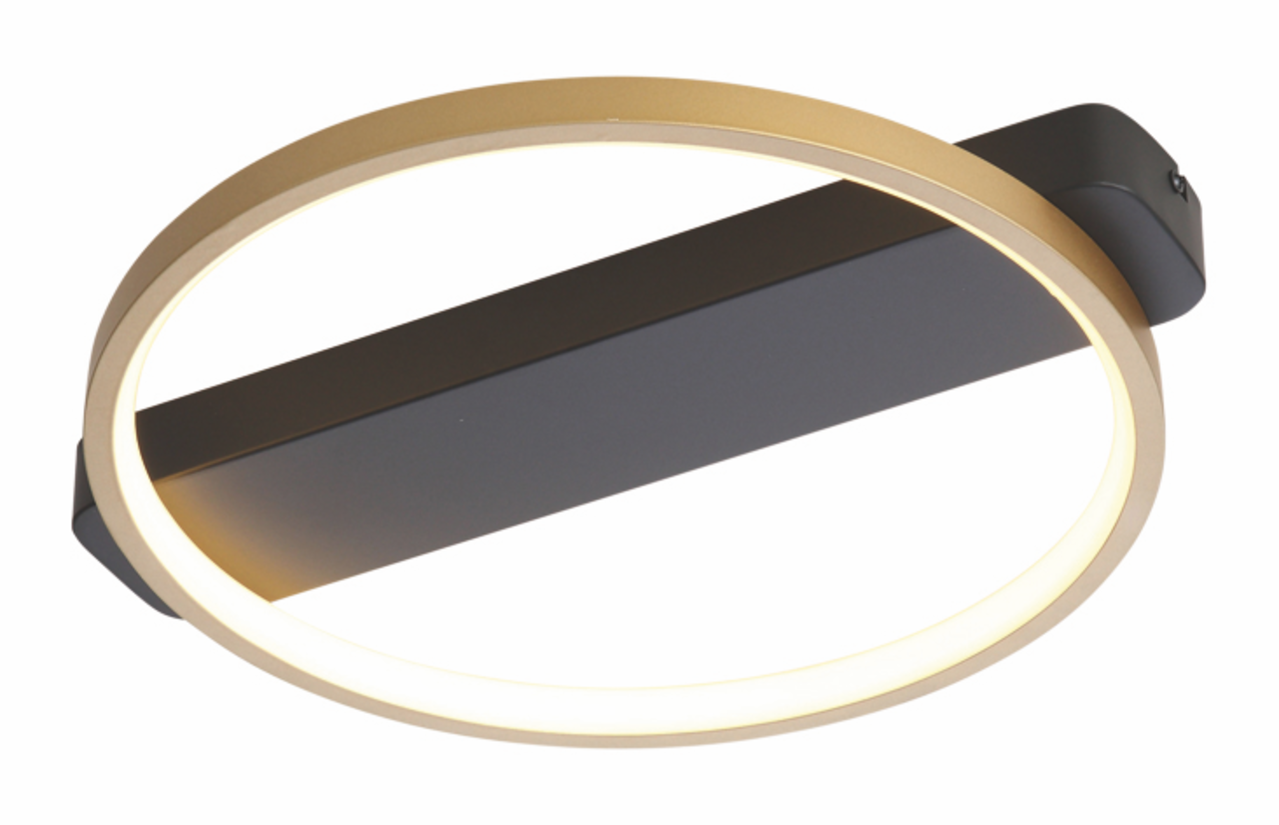 Freelight LED Deckenleuchte Cintura Ø 35cm Schwarz / Gold Freelight LED Deckenleuchte Cintura Ø 35cm Schwarz / Gold