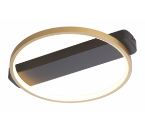 Freelight LED Deckenleuchte Cintura Ø 35cm Schwarz / Gold Freelight LED Deckenleuchte Cintura Ø 35cm Schwarz / Gold