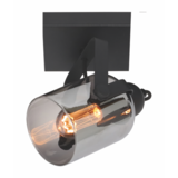 Freelight LED-Beleuchtung  LED Einzel Licht Spot FUMOSO Schwarz mit Rauchglas