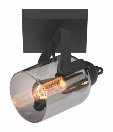 Freelight LED-Beleuchtung  LED Einzel Licht Spot FUMOSO Schwarz mit Rauchglas
