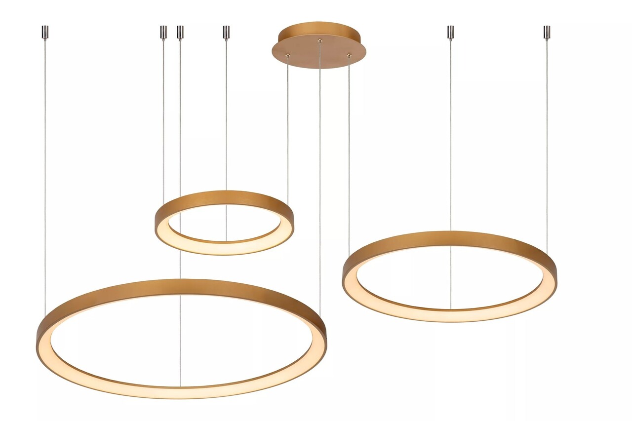 Lucide LED-Beleuchtung LED Hängeleuchte VIDAL - Ø78cm - dimmbar - 120W - 2700K - Gold matt Lucide LED-Beleuchtung LED Hängeleuchte VIDAL - Ø78cm - dimmbar - 120W - 2700K - Gold matt
