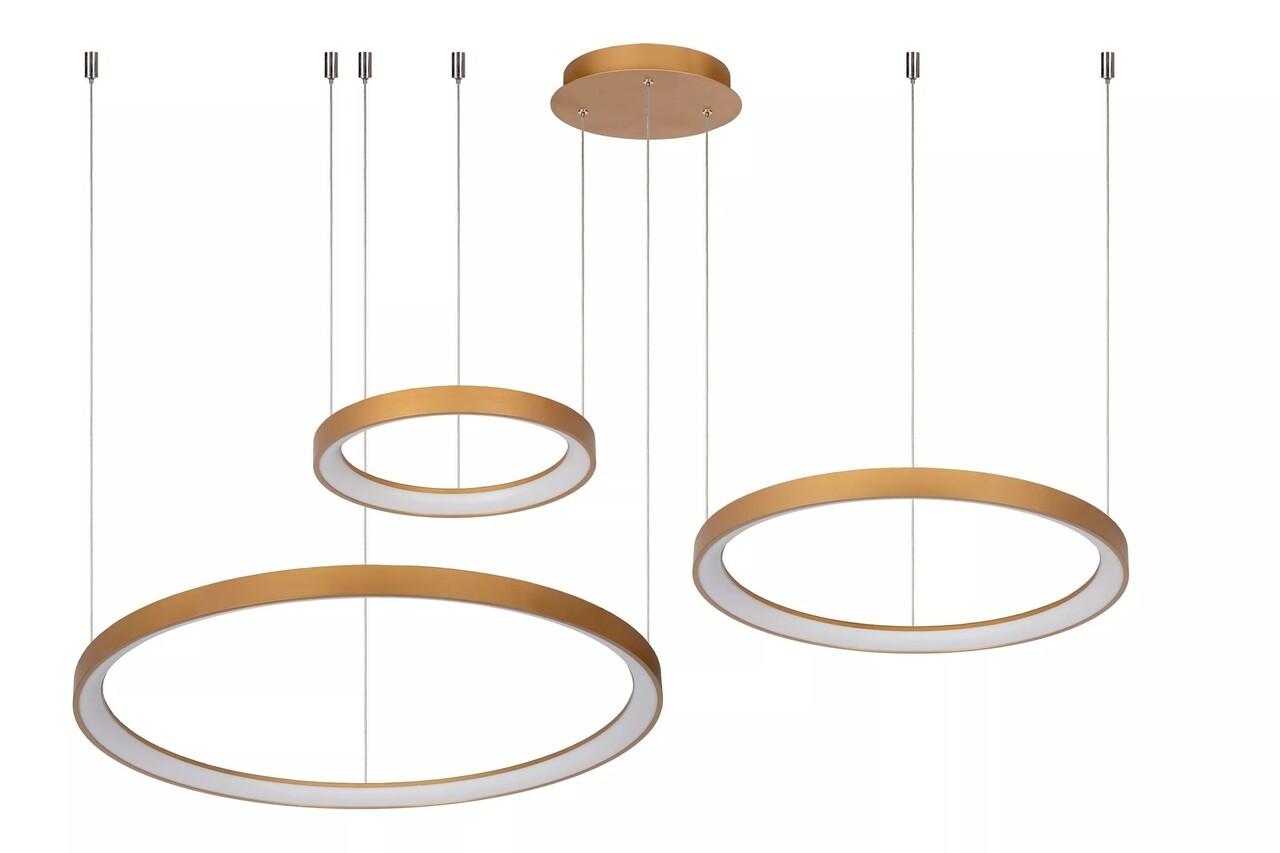Lucide LED-Beleuchtung LED Hängeleuchte VIDAL - Ø78cm - dimmbar - 120W - 2700K - Gold matt Lucide LED-Beleuchtung LED Hängeleuchte VIDAL - Ø78cm - dimmbar - 120W - 2700K - Gold matt