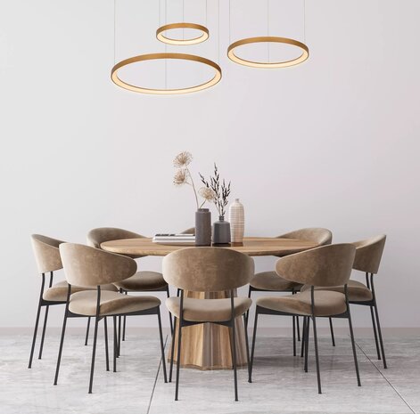 Lucide LED-Beleuchtung LED Hängeleuchte VIDAL - Ø78cm - dimmbar - 120W - 2700K - Gold matt Lucide LED-Beleuchtung LED Hängeleuchte VIDAL - Ø78cm - dimmbar - 120W - 2700K - Gold matt