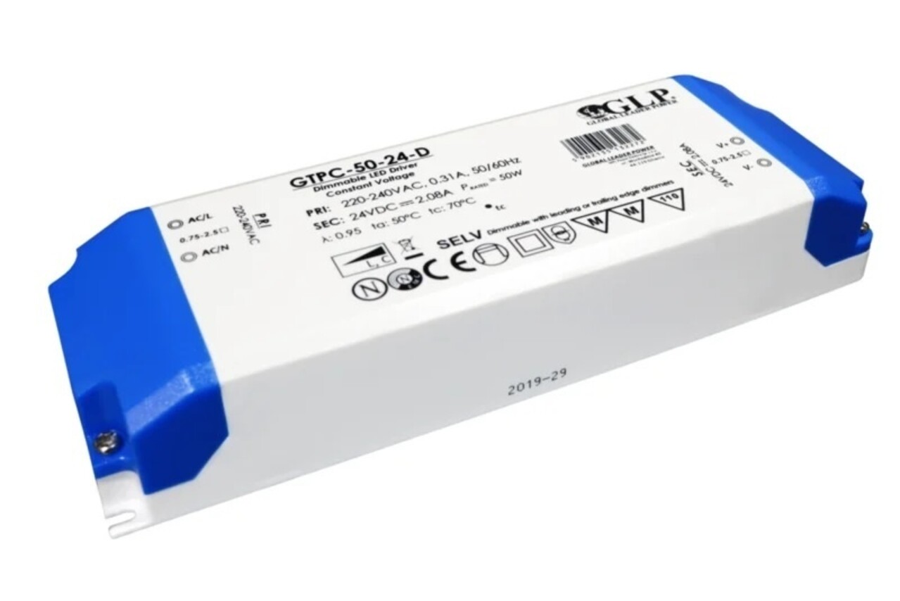 GLP – Professionelle LED- und Trafos LED Trafo dimmbar - 24V 50W 2,08A - geeignet für 24V LED Beleuchtung GLP – Professionelle LED- und Trafos LED Trafo dimmbar - 24V 50W 2,08A - geeignet für 24V LED Beleuchtung