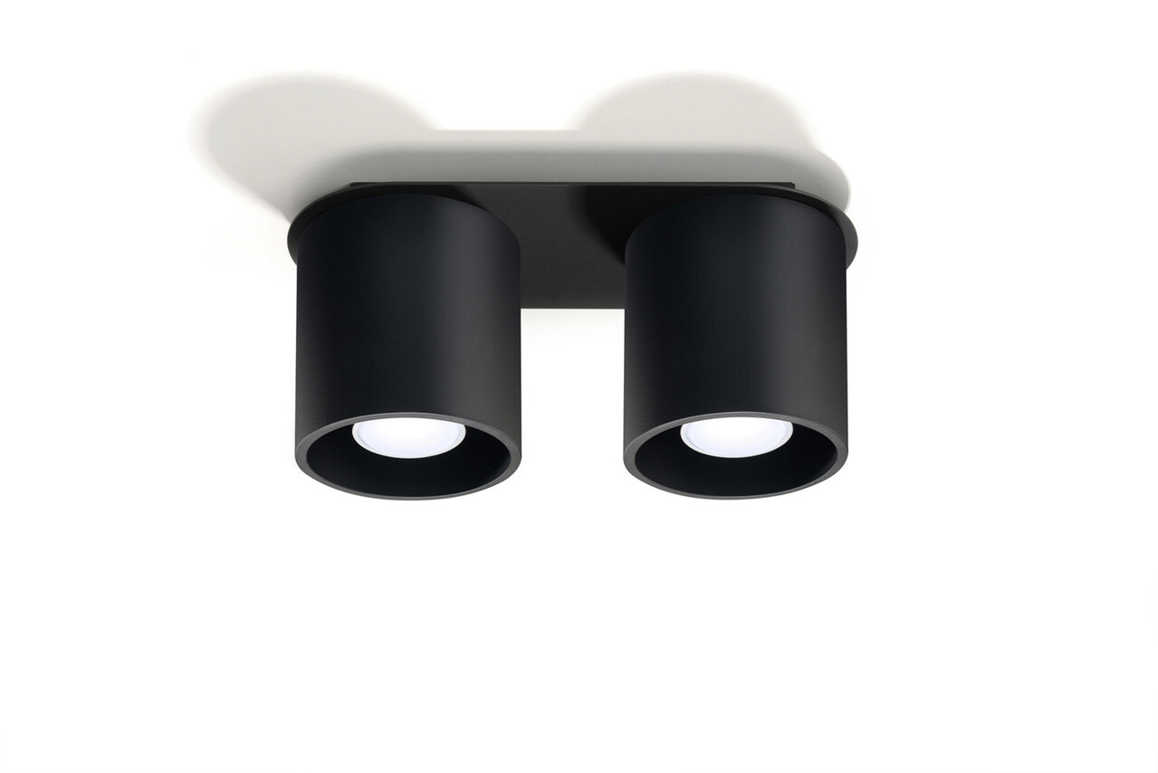 Sollux Lighting Deckenspot ORBIS 2 Schwarz - 2x GU10 Fassung - max. 2x40W - exkl. LED's Sollux Lighting Deckenspot ORBIS 2 Schwarz - 2x GU10 Fassung - max. 2x40W - exkl. LED's