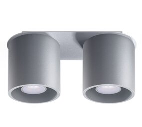 Sollux Lighting Deckenspot ORBIS 2 Grau - 2x GU10 Fassung - max. 2x40W - exkl. LED's Sollux Lighting Deckenspot ORBIS 2 Grau - 2x GU10 Fassung - max. 2x40W - exkl. LED's