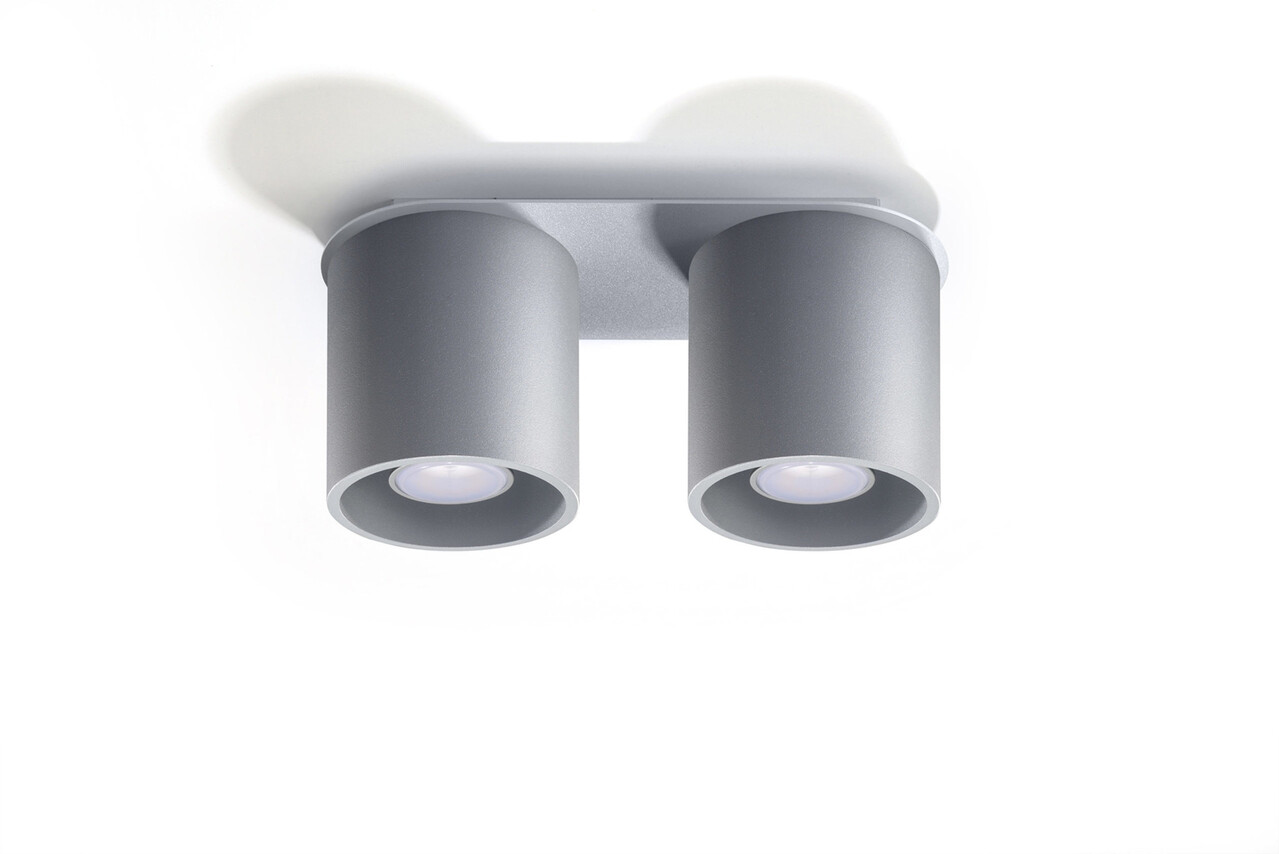 Sollux Lighting Deckenspot ORBIS 2 Grau - 2x GU10 Fassung - max. 2x40W - exkl. LED's Sollux Lighting Deckenspot ORBIS 2 Grau - 2x GU10 Fassung - max. 2x40W - exkl. LED's