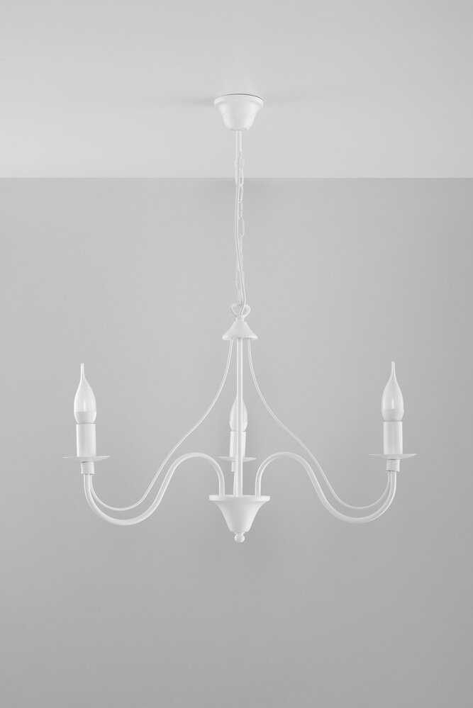 Sollux Lighting Kronleuchter MINERWA 3 Weiß - 3x E14 Fassung - max. 3x40W - exkl. LED's