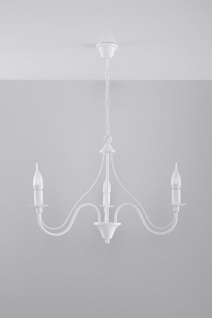 Sollux Lighting Kronleuchter MINERWA 3 Weiß - 3x E14 Fassung - max. 3x40W - exkl. LED's