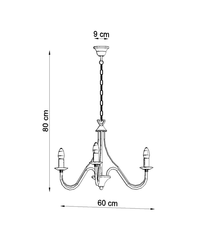 Sollux Lighting Kronleuchter MINERWA 3 Weiß - 3x E14 Fassung - max. 3x40W - exkl. LED's