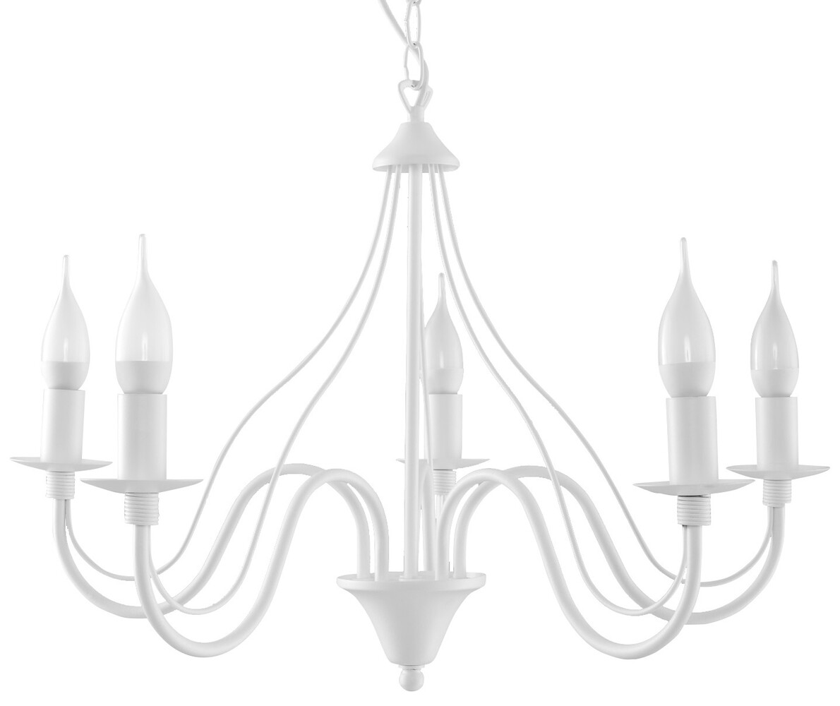 Sollux Lighting Kronleuchter MINERWA 5 Weiß - 5x E14 Fassung - max. 5x40W - exkl. LED's