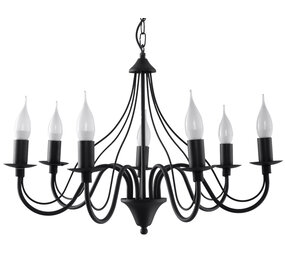 Sollux Lighting Kronleuchter MINERWA 7 Schwarz - 7x E14 Fassung - max. 7x40W - exkl. LED's