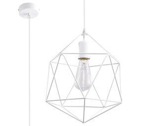 Sollux Lighting Pendelleuchte GASPARE Weiß - 1x E27 Fassung - max. 60W - exkl. LED's Sollux Lighting Pendelleuchte GASPARE Weiß - 1x E27 Fassung - max. 60W - exkl. LED's