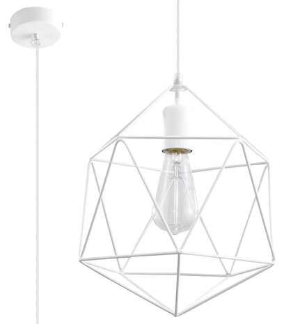 Sollux Lighting Pendelleuchte GASPARE Weiß - 1x E27 Fassung - max. 60W - exkl. LED's Sollux Lighting Pendelleuchte GASPARE Weiß - 1x E27 Fassung - max. 60W - exkl. LED's