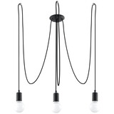 Sollux Lighting Kronleuchter EDISON 3 Schwarz - 3x E27 Fassung - max. 3x60W - exkl. LED's
