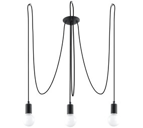 Sollux Lighting Kronleuchter EDISON 3 Schwarz - 3x E27 Fassung - max. 3x60W - exkl. LED's Sollux Lighting Kronleuchter EDISON 3 Schwarz - 3x E27 Fassung - max. 3x60W - exkl. LED's