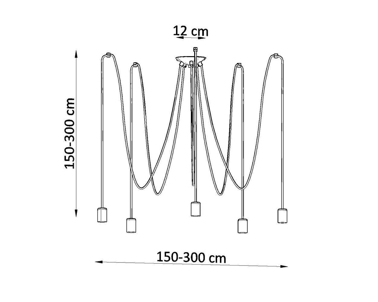 Sollux Lighting Kronleuchter EDISON 5 Schwarz - 5x E27 Fassung - max. 5x60W - exkl. LED's Sollux Lighting Kronleuchter EDISON 5 Schwarz - 5x E27 Fassung - max. 5x60W - exkl. LED's