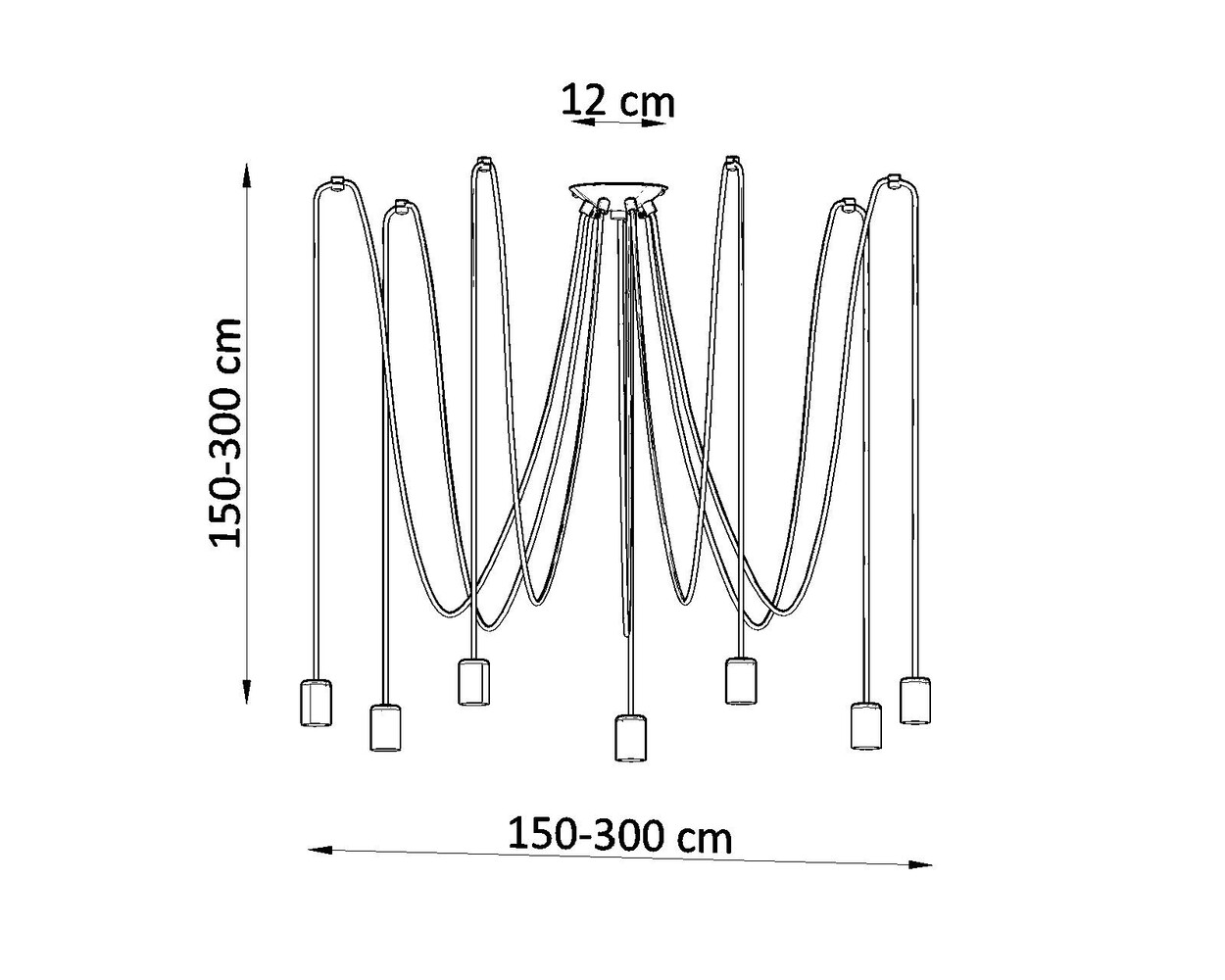 Sollux Lighting Kronleuchter EDISON 7 Schwarz - 7x E27 Fassung - max. 7x60W - exkl. LED's Sollux Lighting Kronleuchter EDISON 7 Schwarz - 7x E27 Fassung - max. 7x60W - exkl. LED's