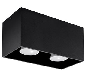 Sollux Lighting Deckenspot QUAD Schwarz - 2x GU10 Fassung - max. 2x40W - exkl. LED's Sollux Lighting Deckenspot QUAD Schwarz - 2x GU10 Fassung - max. 2x40W - exkl. LED's