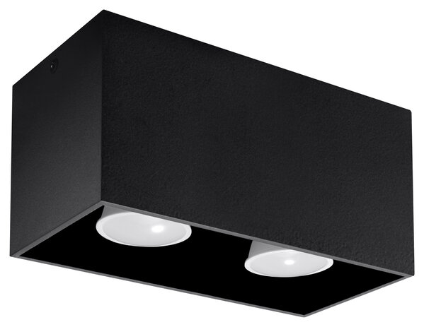 Sollux Lighting Deckenspot QUAD Schwarz - 2x GU10 Fassung - max. 2x40W - exkl. LED's Sollux Lighting Deckenspot QUAD Schwarz - 2x GU10 Fassung - max. 2x40W - exkl. LED's