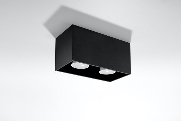 Sollux Lighting Deckenspot QUAD Schwarz - 2x GU10 Fassung - max. 2x40W - exkl. LED's Sollux Lighting Deckenspot QUAD Schwarz - 2x GU10 Fassung - max. 2x40W - exkl. LED's