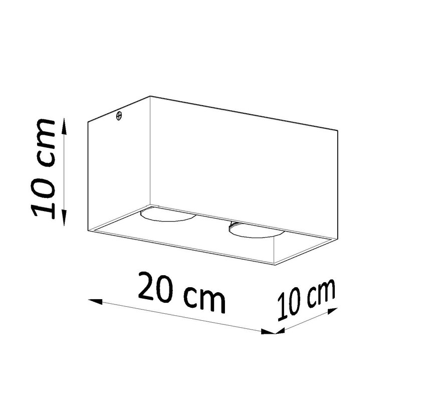 Deckenspot QUAD Grau - 2x GU10 Fassung - max. 2x40W - exkl. LED's