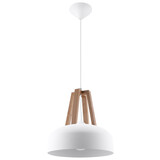 Sollux Lighting Pendelleuchte CASCO Weiß / Natur Holz - 1x E27 Fassung - max. 60W - exkl. LED's Sollux Lighting Pendelleuchte CASCO Weiß / Natur Holz - 1x E27 Fassung - max. 60W - exkl. LED's