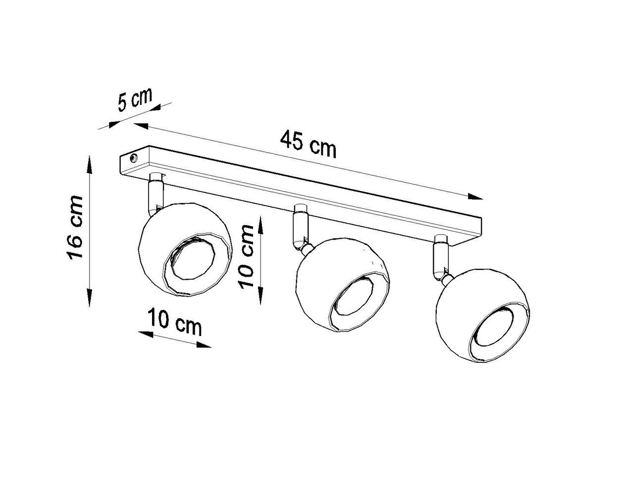 Sollux Lighting Deckenspot OCULARE 3 Weiß - 3x GU10 Fassung - max. 3x40W - exkl. LED's