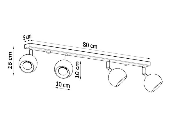 Sollux Lighting Deckenspot OCULARE 4L Weiß - 4x GU10 Fassung - max. 4x40W - exkl. LED's Sollux Lighting Deckenspot OCULARE 4L Weiß - 4x GU10 Fassung - max. 4x40W - exkl. LED's