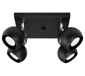 Sollux Lighting Deckenspot OCULARE 4 Schwarz - 4x GU10 Fassung - max. 4x40W - exkl. LED's