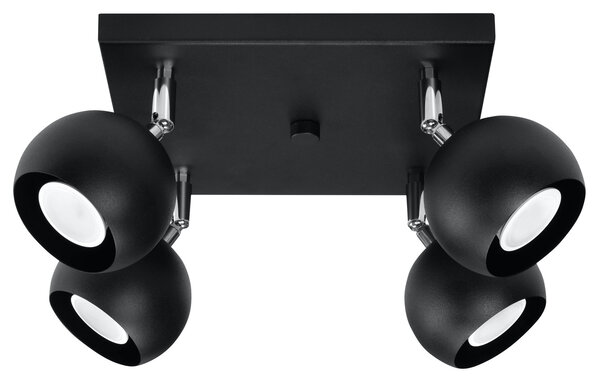Sollux Lighting Deckenspot OCULARE 4 Schwarz - 4x GU10 Fassung - max. 4x40W - exkl. LED's