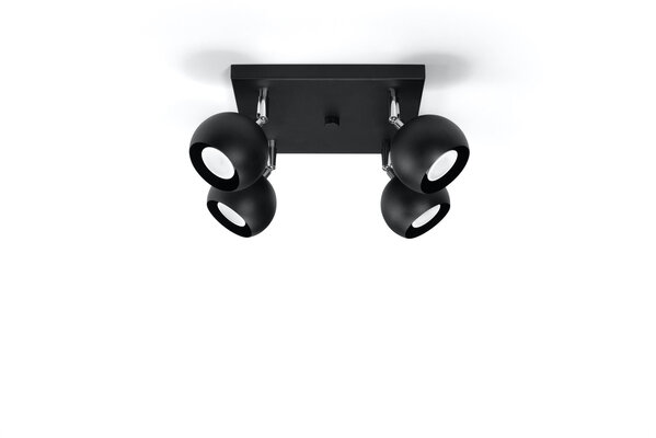 Sollux Lighting Deckenspot OCULARE 4 Schwarz - 4x GU10 Fassung - max. 4x40W - exkl. LED's