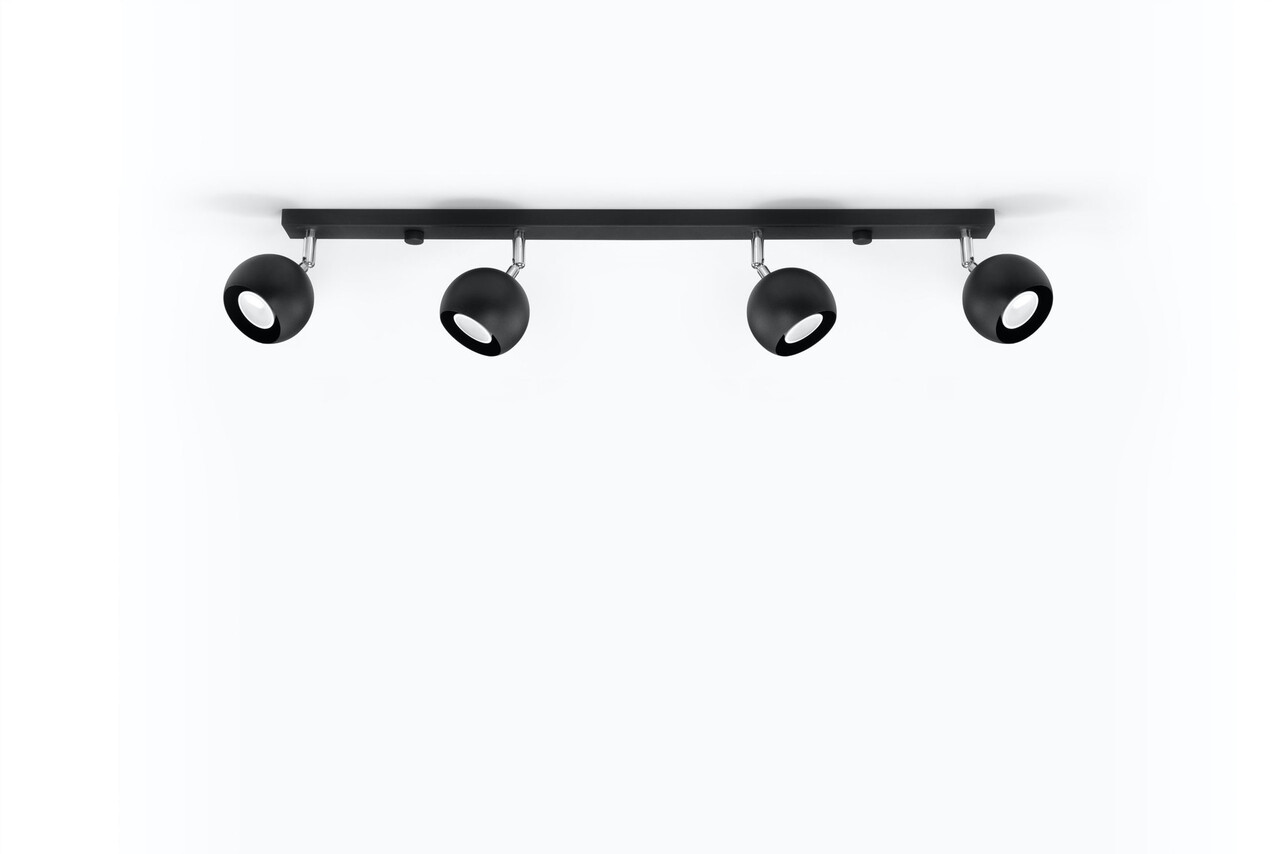 Sollux Lighting Deckenspot OCULARE 4L Schwarz - 4x GU10 Fassung - max. 4x40W - exkl. LED's Sollux Lighting Deckenspot OCULARE 4L Schwarz - 4x GU10 Fassung - max. 4x40W - exkl. LED's