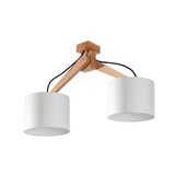 Sollux Lighting Deckenspot LEGNO 2 Natur Holz - 2x E27 Fassung - max. 2x60W - exkl. LED's