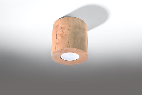 Sollux Lighting Deckenspot ORBIS Natur Holz - 1x GU10 Fassung - max. 40W -  exkl. LED\'s