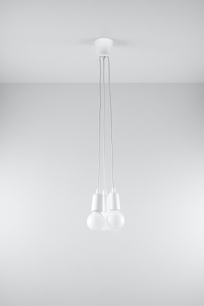 Sollux Lighting Pendelleuchte DIEGO 3 Weiß - 3x E27 Fassung - max. 3x60W - exkl. LED's