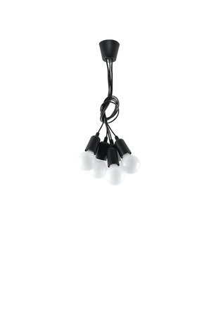 Sollux Lighting Pendelleuchte DIEGO 5 Schwarz - 5x E27 Fassung - max. 5x60W - exkl. LED's Sollux Lighting Pendelleuchte DIEGO 5 Schwarz - 5x E27 Fassung - max. 5x60W - exkl. LED's