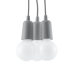 Sollux Lighting Pendelleuchte DIEGO 3 Grau - 3x E27 Fassung - max. 3x60W - exkl. LED's Sollux Lighting Pendelleuchte DIEGO 3 Grau - 3x E27 Fassung - max. 3x60W - exkl. LED's