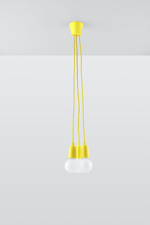 Sollux Lighting Pendelleuchte DIEGO 3 Gelb - 3x E27 Fassung - max. 3x60W - exkl. LED's Sollux Lighting Pendelleuchte DIEGO 3 Gelb - 3x E27 Fassung - max. 3x60W - exkl. LED's