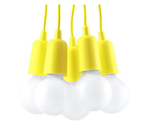 Sollux Lighting Pendelleuchte DIEGO 5 Gelb - 5x E27 Fassung - max. 5x60W - exkl. LED's Sollux Lighting Pendelleuchte DIEGO 5 Gelb - 5x E27 Fassung - max. 5x60W - exkl. LED's