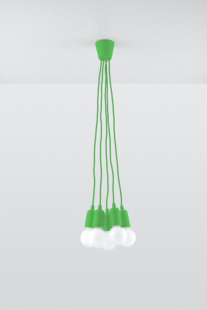 Sollux Lighting Pendelleuchte DIEGO 5 Grün - 5x E27 Fassung - max. 5x60W - exkl. LED's Sollux Lighting Pendelleuchte DIEGO 5 Grün - 5x E27 Fassung - max. 5x60W - exkl. LED's