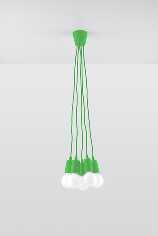 Sollux Lighting Pendelleuchte DIEGO 5 Grün - 5x E27 Fassung - max. 5x60W - exkl. LED's Sollux Lighting Pendelleuchte DIEGO 5 Grün - 5x E27 Fassung - max. 5x60W - exkl. LED's