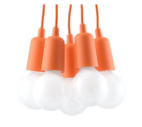 Sollux Lighting Pendelleuchte DIEGO 5 Orange - 5x E27 Fassung - max. 5x60W - exkl. LED's