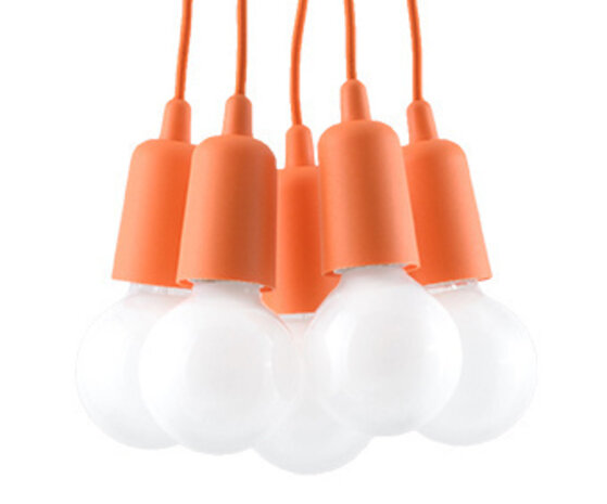 Sollux Lighting Pendelleuchte DIEGO 5 Orange - 5x E27 Fassung - max. 5x60W - exkl. LED's