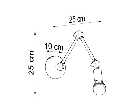 Sollux Lighting Wandleuchte STARK Schwarz - 1x E27 Fassung - max. 60W - exkl. LED's Sollux Lighting Wandleuchte STARK Schwarz - 1x E27 Fassung - max. 60W - exkl. LED's