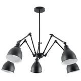 Sollux Lighting Kronleuchter STARK SHADE 5 Schwarz - 5x E27 Fassung - max. 5x60W - exkl. LED's Sollux Lighting Kronleuchter STARK SHADE 5 Schwarz - 5x E27 Fassung - max. 5x60W - exkl. LED's