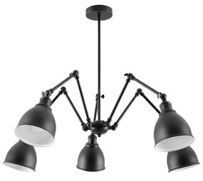 Sollux Lighting Kronleuchter STARK SHADE 5 Schwarz - 5x E27 Fassung - max. 5x60W - exkl. LED's