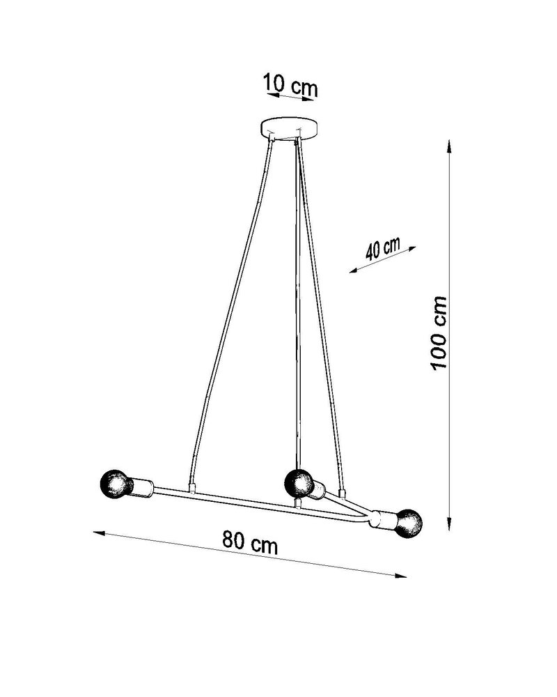 Sollux Lighting Pendelleuchte ASTRAL 3 Schwarz - 3x E27 Fassung - max. 3x60W - exkl. LED's
